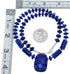 Southwest Sterling Silver Lapis Bead Necklace And Pendant KX120894